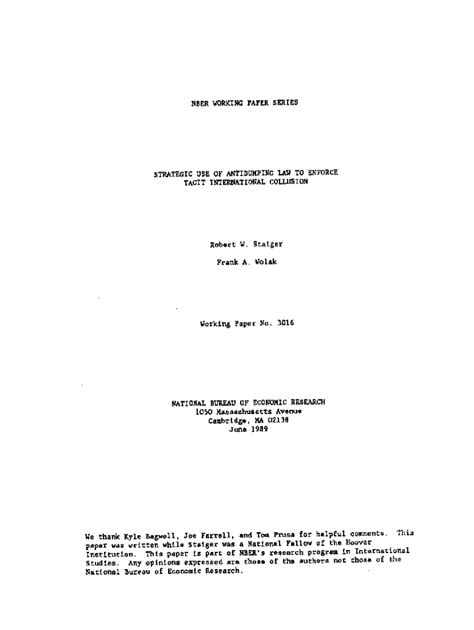 Fillable Online Differences In The Uses And Effects Of Antidumping Law