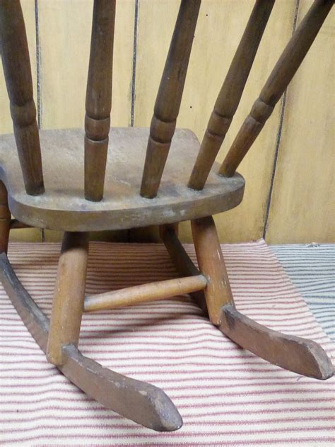 Antique Childs Rocking Chair 1800s Primitive Handcrafted Etsy