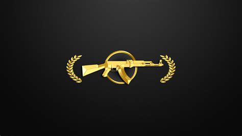 Gold AK47 Logo Counter Strike Global Offensive HD Wallpaper