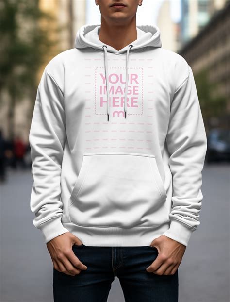 Hoodie Design Mockup Generator With Male Model Mediamodifier