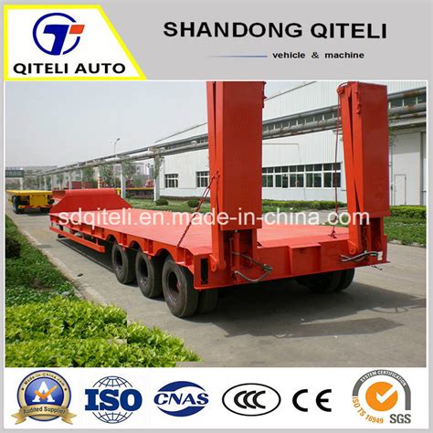 Qitili 3 Axle 60 Ton Hydraulic Front Loading Low Boy Detachable Goose