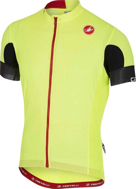 Castelli Aero Race Solid Full Zip Jersey Men S Yellow Fluo L