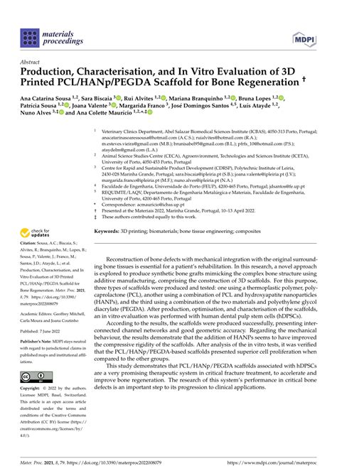 PDF Production Characterisation And In Vitro Evaluation Of 3D