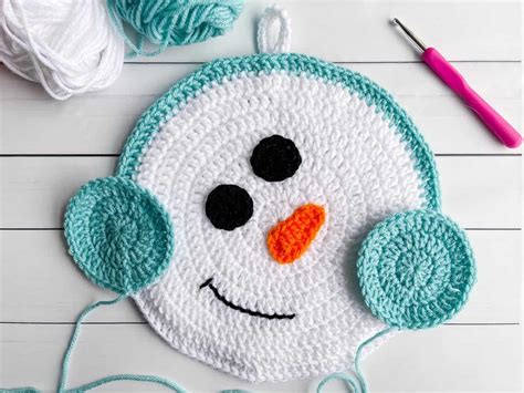 Crochet Snowman Pattern For A Hot Pad Free Pattern Nana S Crafty Home