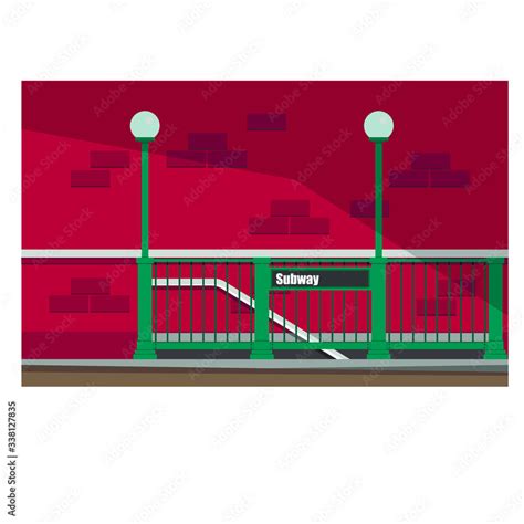 Entrance to subway, metro entrance. Vector Illustration. Stock Vector ...