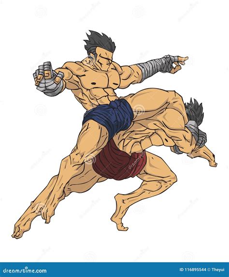 Muay Thai Martial Art Vector And Illustration Stock Vector