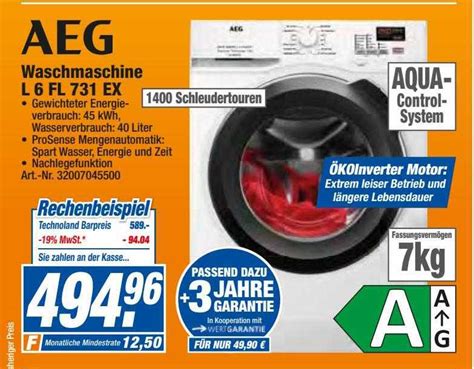 Aeg Waschmaschine L Fl Ex Angebot Bei Expert Techno Land