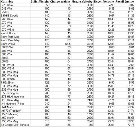 9mm Muzzle Velocity Chart