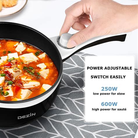 Dezin Hot Pot Electric With Steamer Upgraded Non Stick Saut Pan Rapid Noodles Electric Pot