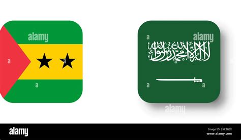 Saudi Arabia Flag Flat Vector Square With Rounded Corners And Dropped