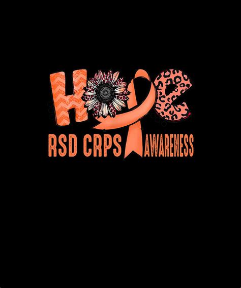 Hope Orange Ribbon Leopard Sunflower Rsd Crps Awareness Ver2 Drawing By Thepassionshop Fine