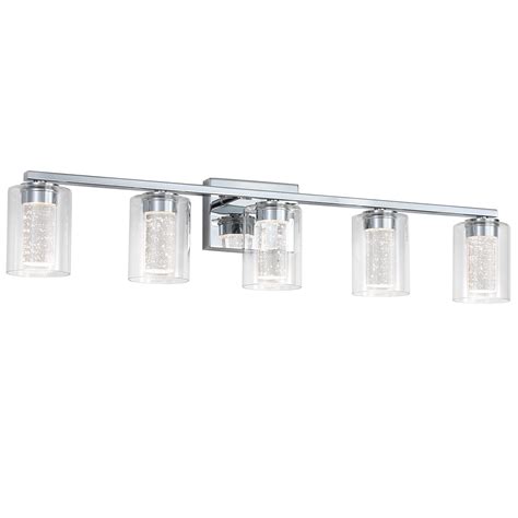 5 Light Chrome Bathroom Light Fixture,Dimmable 5CCT Chrome Bathroom ...