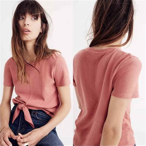 Madewell Texture And Thread Modern Tie Front Top Size M… Gem