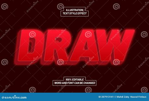 Draw Red Text Style Effect Stock Vector Illustration Of Flat 207913141