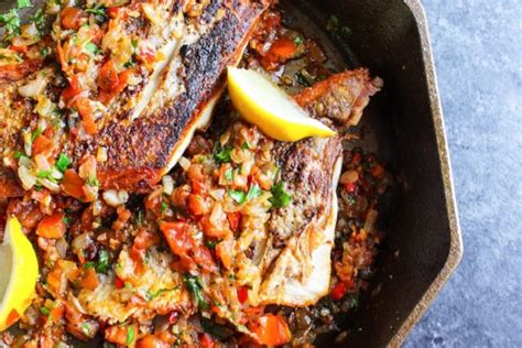 Pan Seared Snapper With Red Pepper Sauce Clean Foodie Cravings