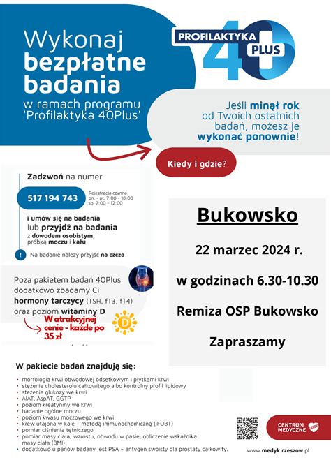 Urz D Gminy Bukowsko Zapraszamy Na Bezp Atne Badania Profilaktyczne