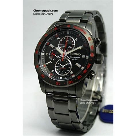 Jual Seiko Quartz SNAD91P1 Chronograph Alarm Full Black Ion Plated Jam