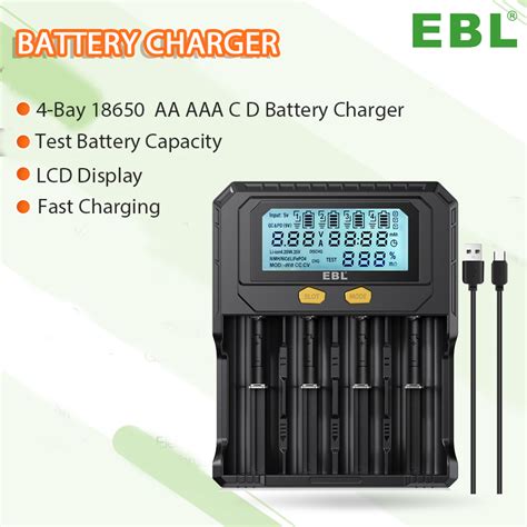 4 Bay 18650 Battery Charger LCD Displa Fast Charging Battery Charger