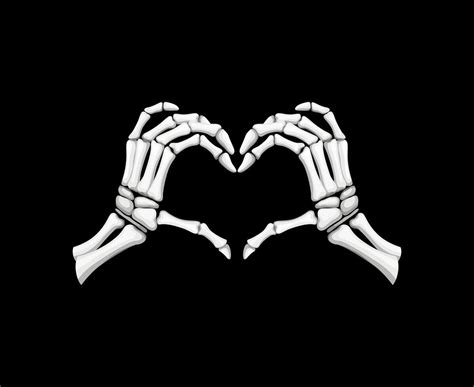 Skeleton hands form a heart shape gesture, 47447202 Vector Art at Vecteezy