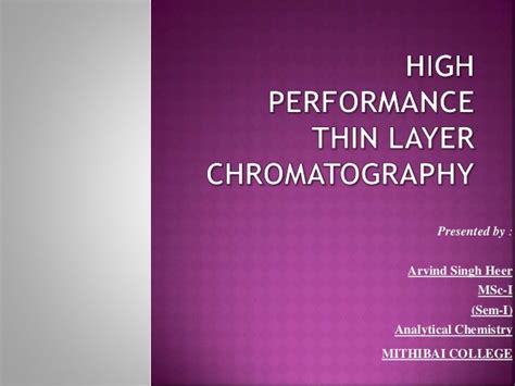 HIGH-PERFORMANCE THIN-LAYER CHROMATOGRAPHY HPTLC BY MANMOHAN SRIVASTAVA PDF