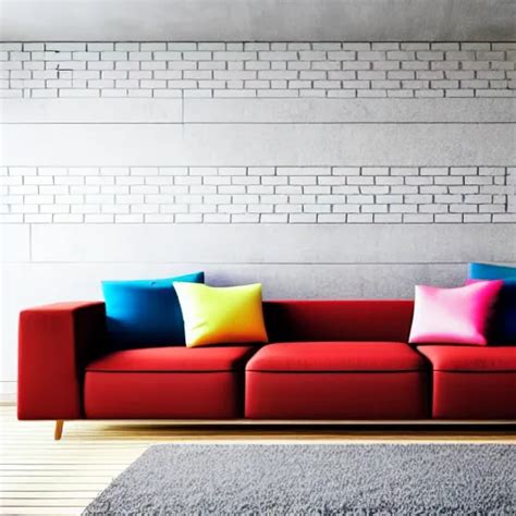 Modern Living Room Blank Wall Behind Couch Stable Diffusion