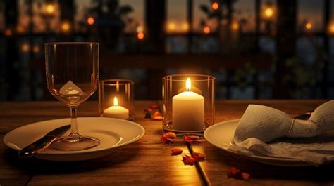 Premium AI Image | A photo of a romantic dinner with candlelight