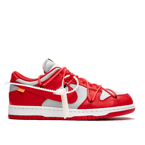 Off White X Nike Dunk Low University Red My Sports Shoe