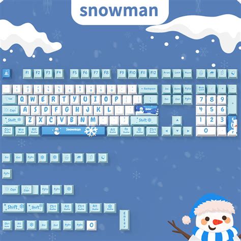 Teclado Mecânico PBT MOA Tema Tampa De Neve Tintura Sublimação Pequeno