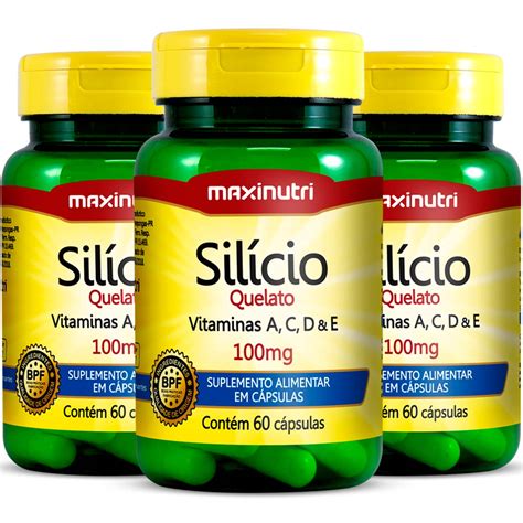 Kit Sil Cio Quelato Vitaminas A C D E C Psulas Maxinutri