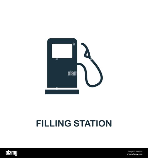 Filling Station Icon Monochrome Style Design From City Elements