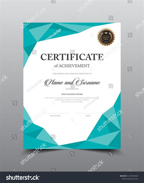 Certificate Layout Template Design Luxury Modern Stock Vector (Royalty ...