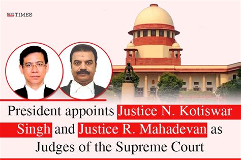 Centre Notifies The Appointment Of 2 New Judges Of The Supreme Court Of