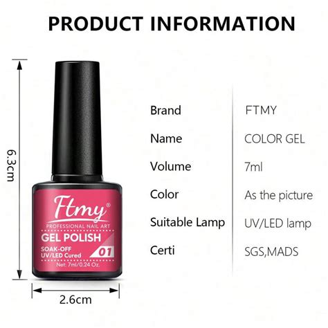 Kit De Esmalte De Unha Em Gel Ftmy 12 Peças Conjunto De Esmalte De Gel