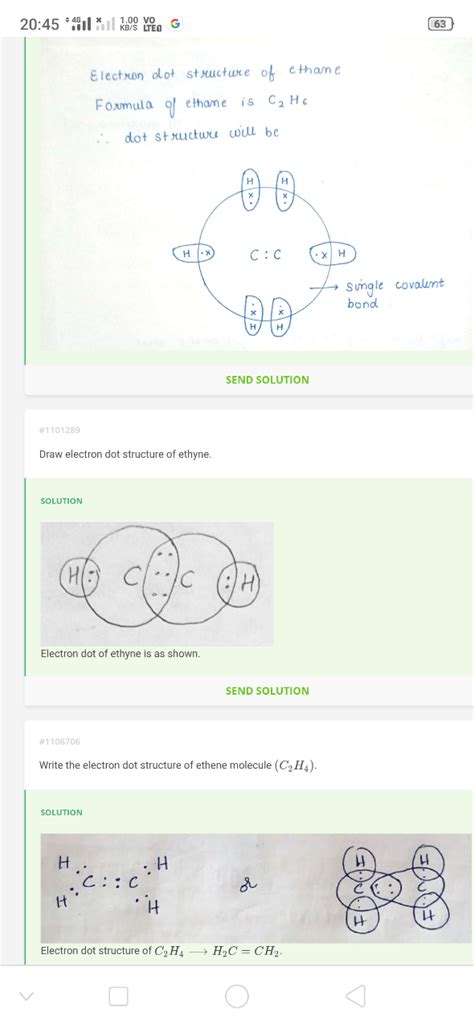 ) Electron-dot structure of ethyne, C2H2