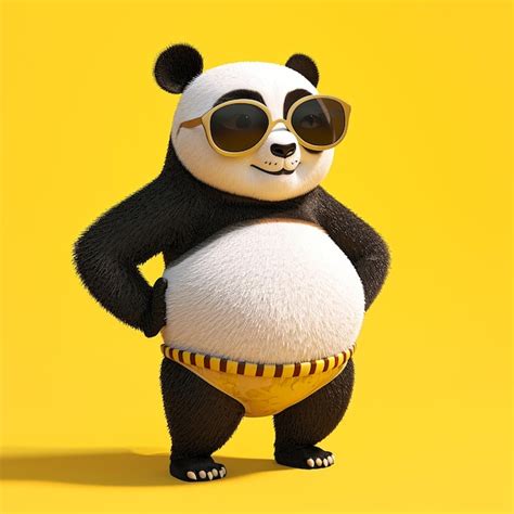 Premium Photo Panda Bear Female With A Bikini