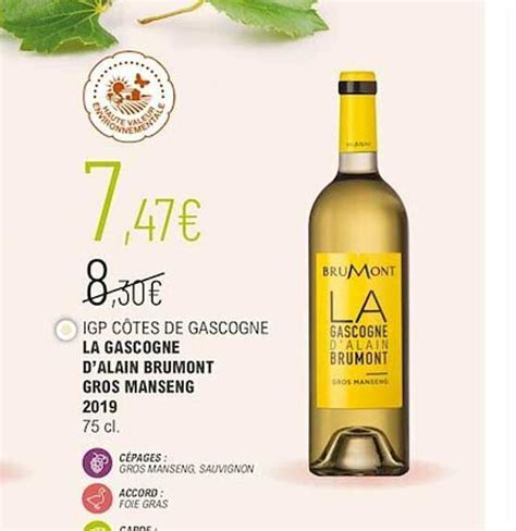 Offre Igp Côtes De Gascogne La Gascogne D alain Brumont Gros Manseng