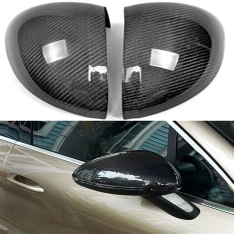 Carbon Fiber Auto Side Rear Mirror Covers Caps Trims For Porsche Macan