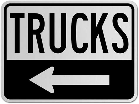 Trucks Left Arrow Sign Claim Your 10 Discount