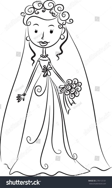 Cartoon Drawing Vector Bride Stock Vector (Royalty Free) 278112131 ...