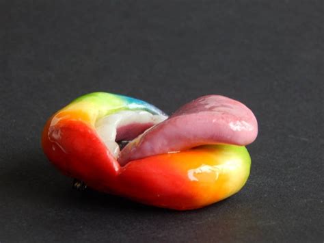 Gay Pride Pin Rainbow Lips Pin Colorful Lips Brooch Gay Pride Etsy