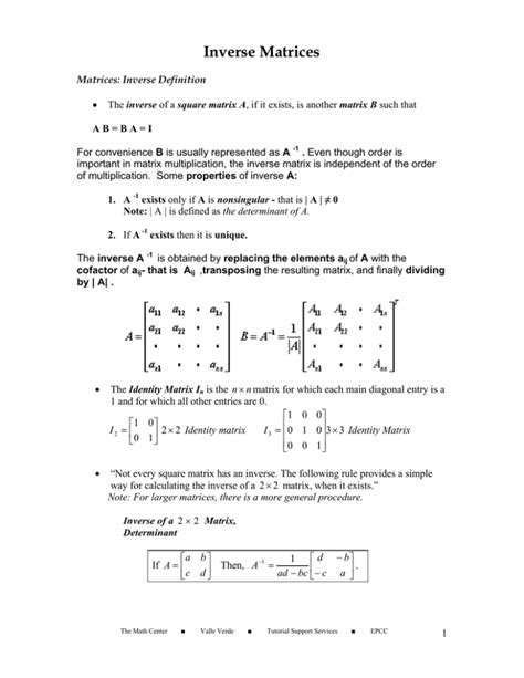 Inverse Matrices