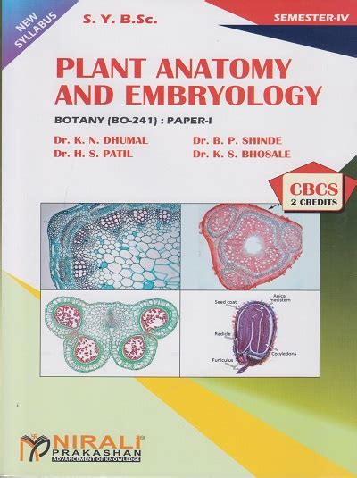 PLANT ANATOMY AND EMBRYOLOGY SY BSc Semester 4 Botany BO 241 Paper 1