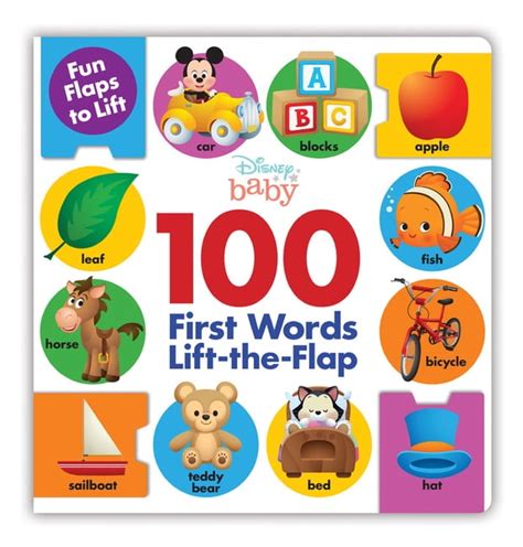 Disney Baby 100 First Words Lift The Flap Board Book Walmart