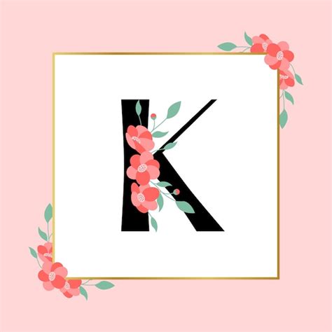 Premium Vector Letter K Floral Feminine Logo