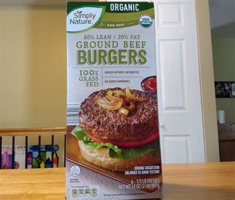 Simply Nature Grass Fed Organic Ground Beef Burgers Aldi Reviewer