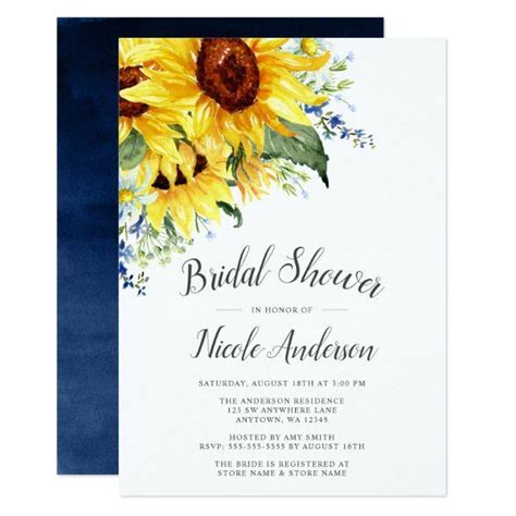 Sunflower Bridal Shower Invitation Watercolor Bridal Sunflowers Sunflower Bridal Shower