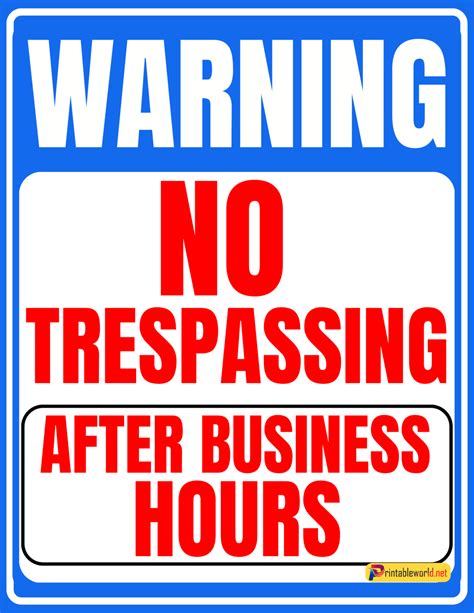 Printable No Trespassing Sign Printable World