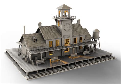 STL file Wild West 2 Architecture - Train Station 🚆 ・3D printable model ...