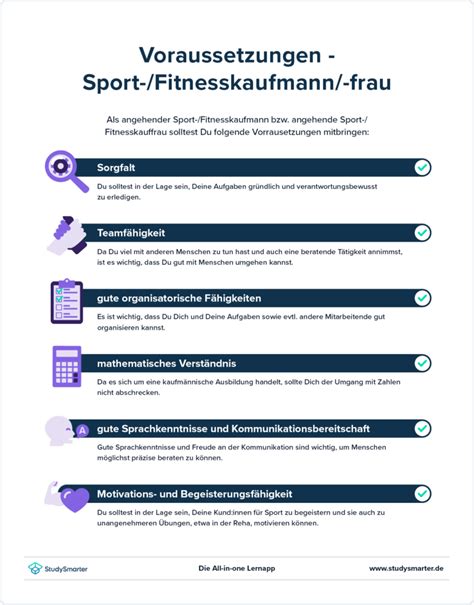 Studysmarter Ausbildung Fitnesskaufmann