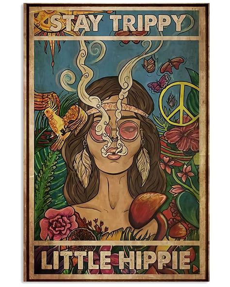 Hippie Wall Art Poster Stay Trippy Little Hippie | Teetiv.com